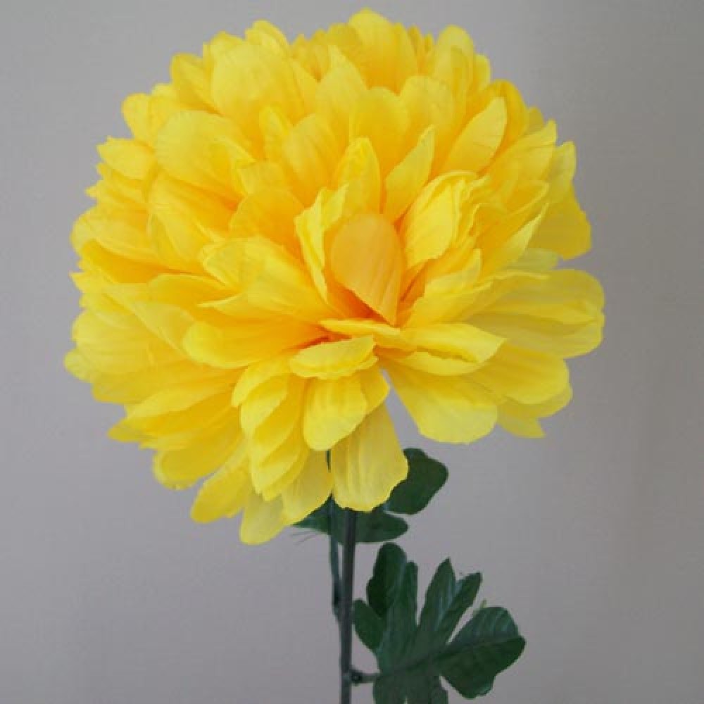 Pompom Chrysanthemum Carnival Yellow 80cm| Artificial Flowers